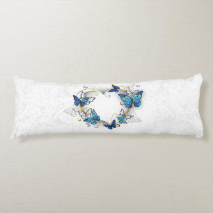 Jewelry Heart with Butterflies Morpho Body Pillow