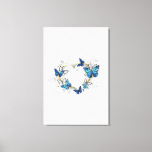 Jewelry Heart with Butterflies Morpho Canvas Print