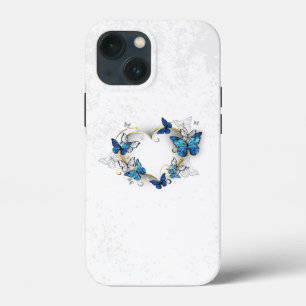 Jewelry Heart with Butterflies Morpho iPhone 13 Mini Case