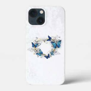 Jewelry Heart with Butterflies Morpho iPhone 13 Mini Case