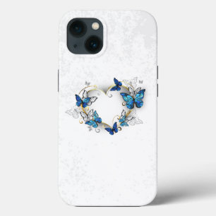 Jewelry Heart with Butterflies Morpho iPhone 13 Case