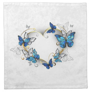 Jewelry Heart with Butterflies Morpho Cloth Napkin