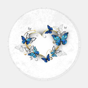 Jewelry Heart with Butterflies Morpho Coaster Set