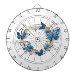 Jewelry Heart with Butterflies Morpho Dart Board