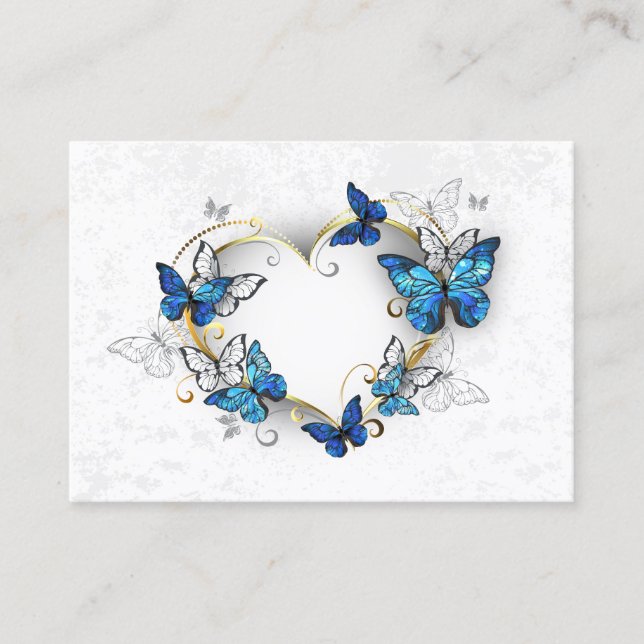 Jewelry Heart with Butterflies Morpho Discount Card (Front)