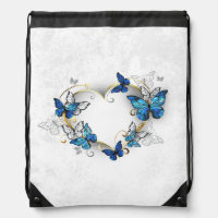 Jewelry Heart with Butterflies Morpho