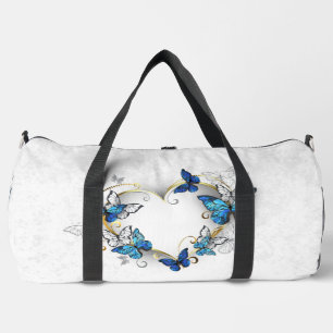 Jewelry Heart with Butterflies Morpho Duffle Bag