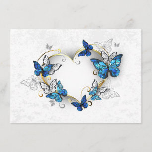 Jewelry Heart with Butterflies Morpho Enclosure Card