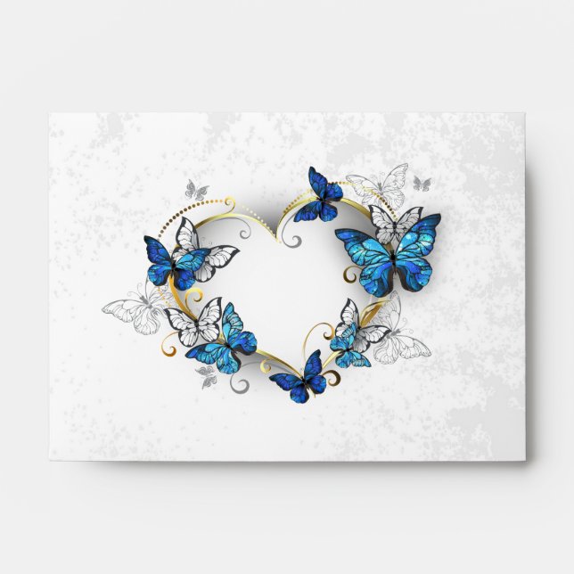 Jewelry Heart with Butterflies Morpho Envelope (Front)