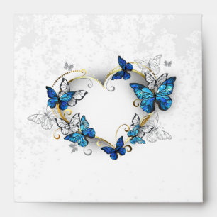 Jewelry Heart with Butterflies Morpho Envelope