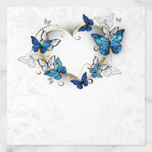 Jewelry Heart with Butterflies Morpho Envelope Liner
