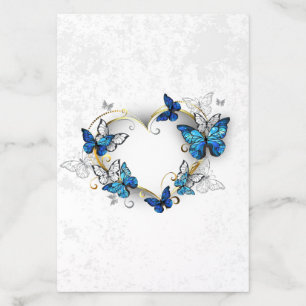 Jewelry Heart with Butterflies Morpho Envelope Liner