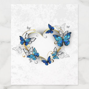 Jewelry Heart with Butterflies Morpho Envelope Liner