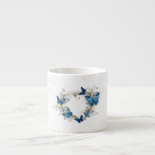 Jewelry Heart with Butterflies Morpho Espresso Cup