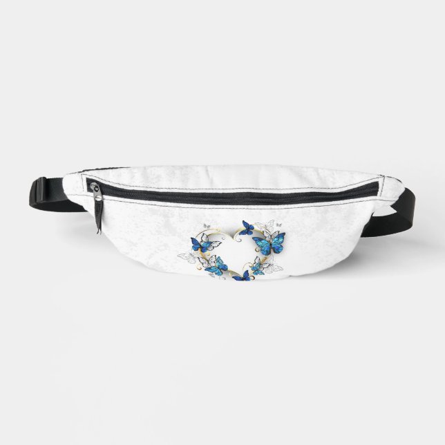 Jewelry Heart with Butterflies Morpho Fanny Pack (Front)