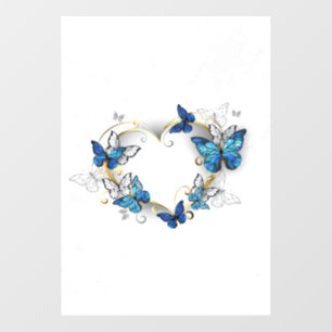 Jewelry Heart with Butterflies Morpho Floor Decals