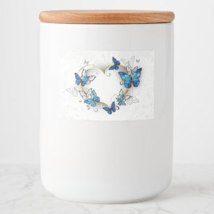 Jewelry Heart with Butterflies Morpho Food Label