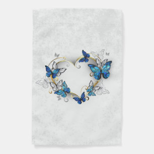 Jewelry Heart with Butterflies Morpho Garden Flag
