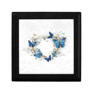 Jewelry Heart with Butterflies Morpho Gift Box