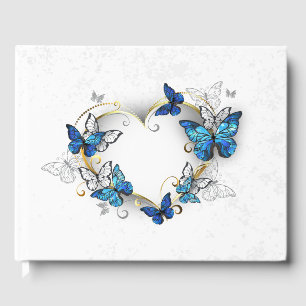 Jewelry Heart with Butterflies Morpho Guest Book