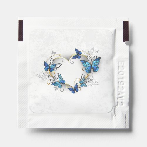 Jewelry Heart with Butterflies Morpho Hand Sanitizer Packet