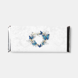 Jewelry Heart with Butterflies Morpho Hershey Bar Favors