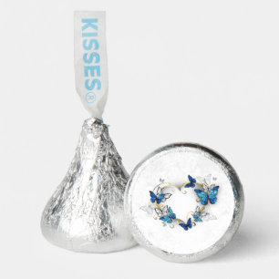 Jewelry Heart with Butterflies Morpho Hershey®'s Kisses®