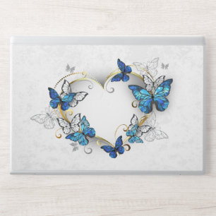 Jewelry Heart with Butterflies Morpho HP Laptop Skin
