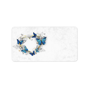 Jewelry Heart with Butterflies Morpho Label