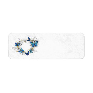 Jewelry Heart with Butterflies Morpho Label