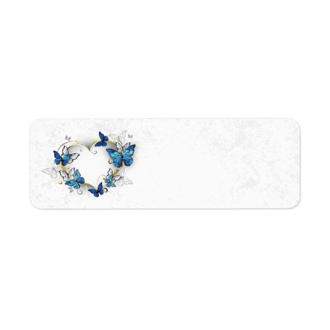 Jewelry Heart with Butterflies Morpho Label (Front)
