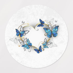 Jewelry Heart with Butterflies Morpho Labels