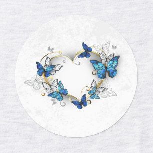 Jewelry Heart with Butterflies Morpho Labels