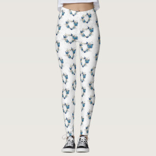 Jewelry Heart with Butterflies Morpho Leggings