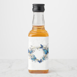 Jewelry Heart with Butterflies Morpho Liquor Bottle Label