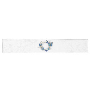 Jewelry Heart with Butterflies Morpho Long Table Runner