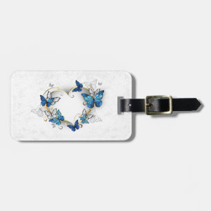 Jewelry Heart with Butterflies Morpho Luggage Tag