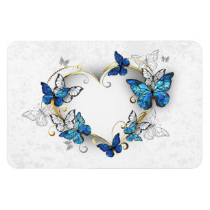 Jewelry Heart with Butterflies Morpho Magnet