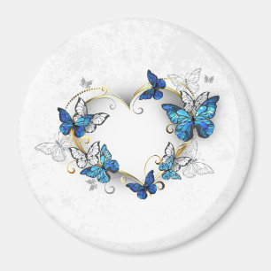 Jewelry Heart with Butterflies Morpho Magnet