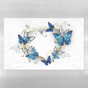 Jewelry Heart with Butterflies Morpho Magnetic Dry Erase Sheet