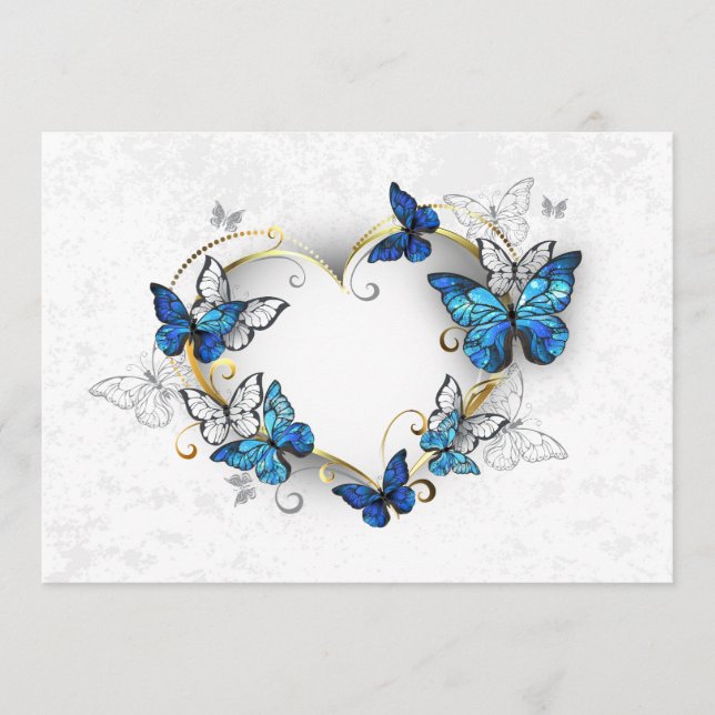 Jewelry Heart with Butterflies Morpho Menu (Front)
