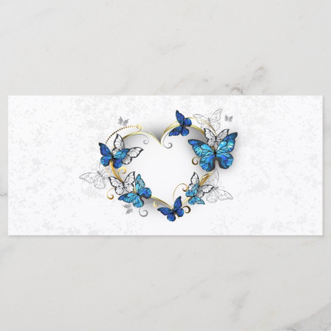 Jewelry Heart with Butterflies Morpho Menu (Front)