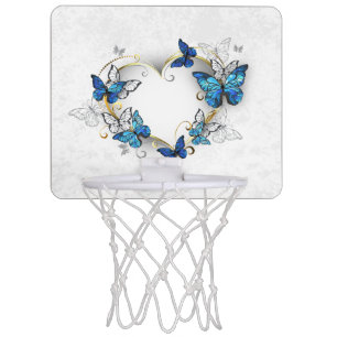 Jewelry Heart with Butterflies Morpho Mini Basketball Hoop