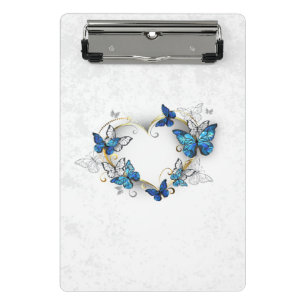 Jewelry Heart with Butterflies Morpho Mini Clipboard