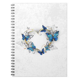 Jewelry Heart with Butterflies Morpho Notebook