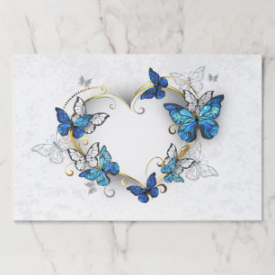 Jewelry Heart with Butterflies Morpho Paper Pad