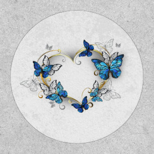 Jewelry Heart with Butterflies Morpho Patch