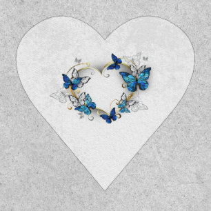Jewelry Heart with Butterflies Morpho Patch