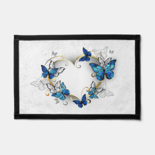 Jewelry Heart with Butterflies Morpho Pennant
