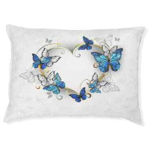 Jewelry Heart with Butterflies Morpho Pet Bed